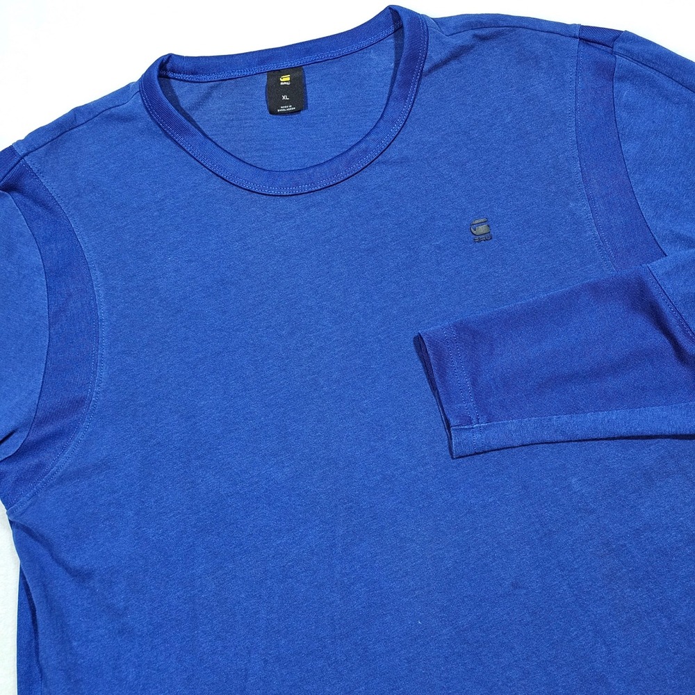 G-Star Raw Motac-X T-Shirt Mens XL Blue Long Sleeve Paneled Streetwear Moto